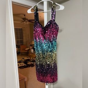 Multi colored sequin dress